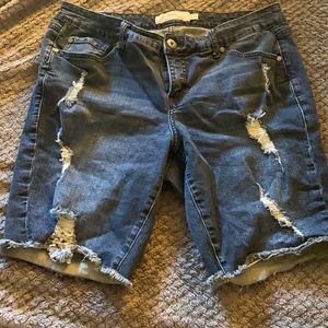 Torrid Jean Shorts Distressed Dark Wash